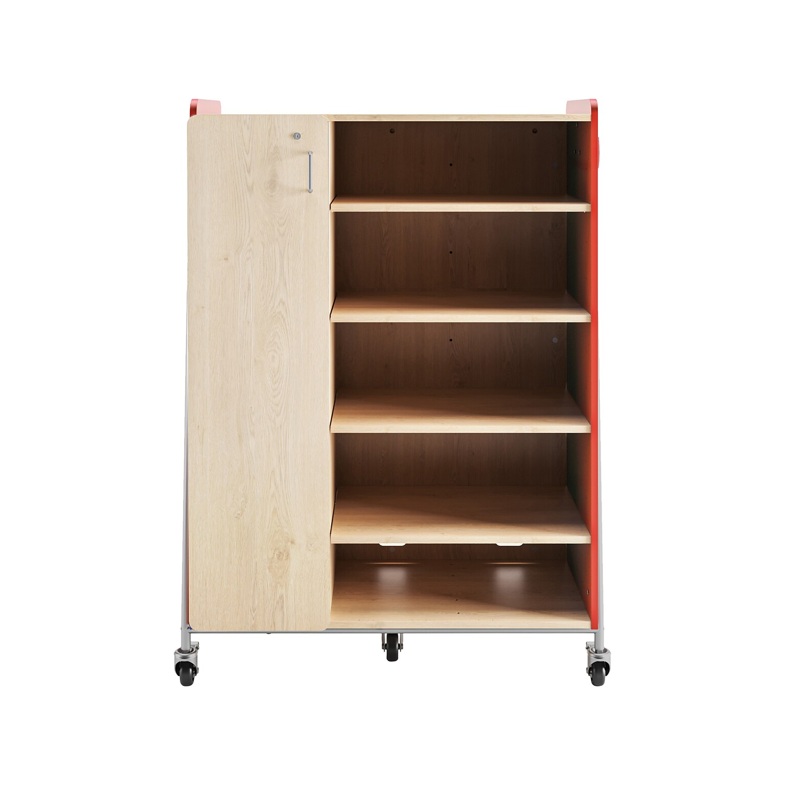 Safco Whiffle Typical 4 60 x 43 Particle Board Triple-Column Mobile Storage, Red (3924RED)