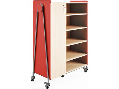 Safco Whiffle Typical 4 60" x 43" Particle Board Triple-Column Mobile Storage, Red (3924RED)