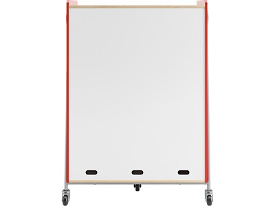 Safco Whiffle Typical 4 60" x 43" Particle Board Triple-Column Mobile Storage, Red (3924RED)