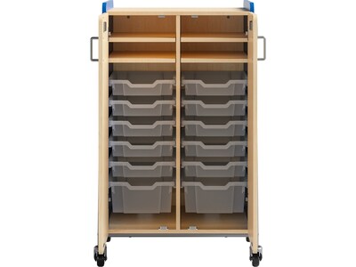 Safco Whiffle Typical 14 48" x 30" Particle Board Double-Column Mobile Storage, Spectrum Blue (3934SBU)
