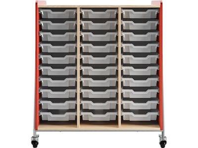 Safco Whiffle Typical 10 48 x 43 Particle Board Triple-Column Mobile Storage, Red (3930RED)