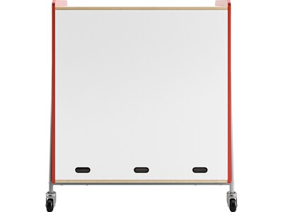 Safco Whiffle Typical 10 48" x 43" Particle Board Triple-Column Mobile Storage, Red (3930RED)