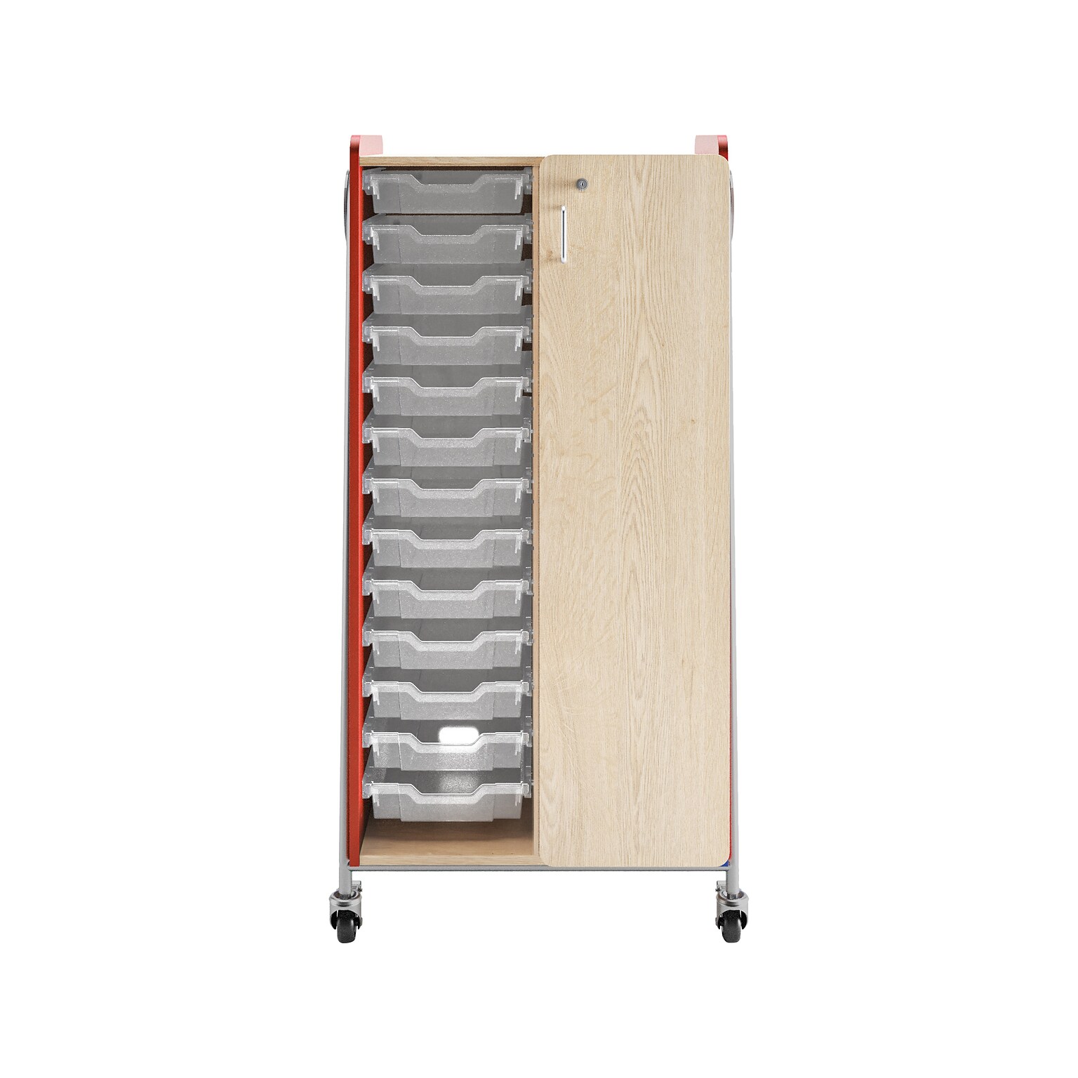 Safco Whiffle Typical 8 60 x 30 Particle Board Double-Column Mobile Storage, Red (3928RED)