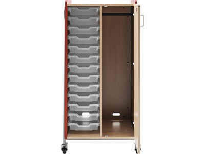 Safco Whiffle Typical 8 60" x 30" Particle Board Double-Column Mobile Storage, Red (3928RED)