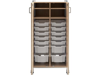 Safco Whiffle Typical 15 60" x 30" Particle Board Double-Column Mobile Storage, Gray (3935GRY)