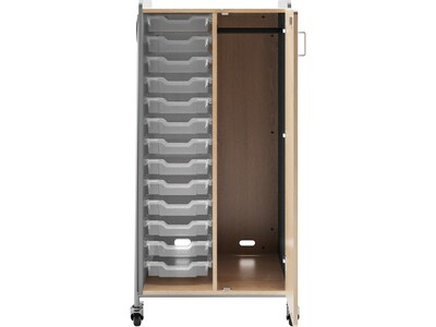 Safco Whiffle Typical 8 60" x 30" Particle Board Double-Column Mobile Storage, Gray (3928GRY)