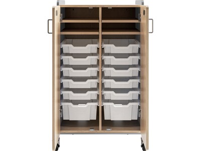 Safco Whiffle Typical 14 48" x 30" Particle Board Double-Column Mobile Storage, Gray (3934GRY)