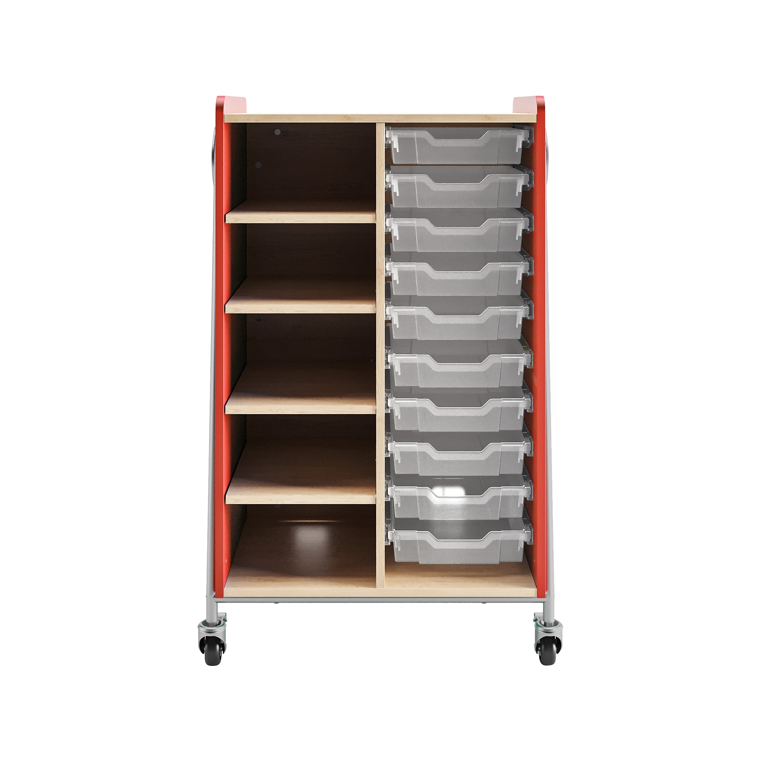 Safco Whiffle Typical 2 48 x 30 Particle Board Double-Column Mobile Storage, Red (3922RED)