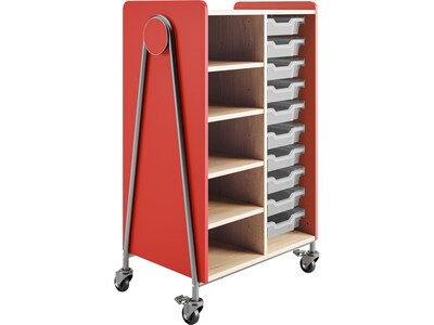 Safco Whiffle Typical 2 48" x 30" Particle Board Double-Column Mobile Storage, Red (3922RED)