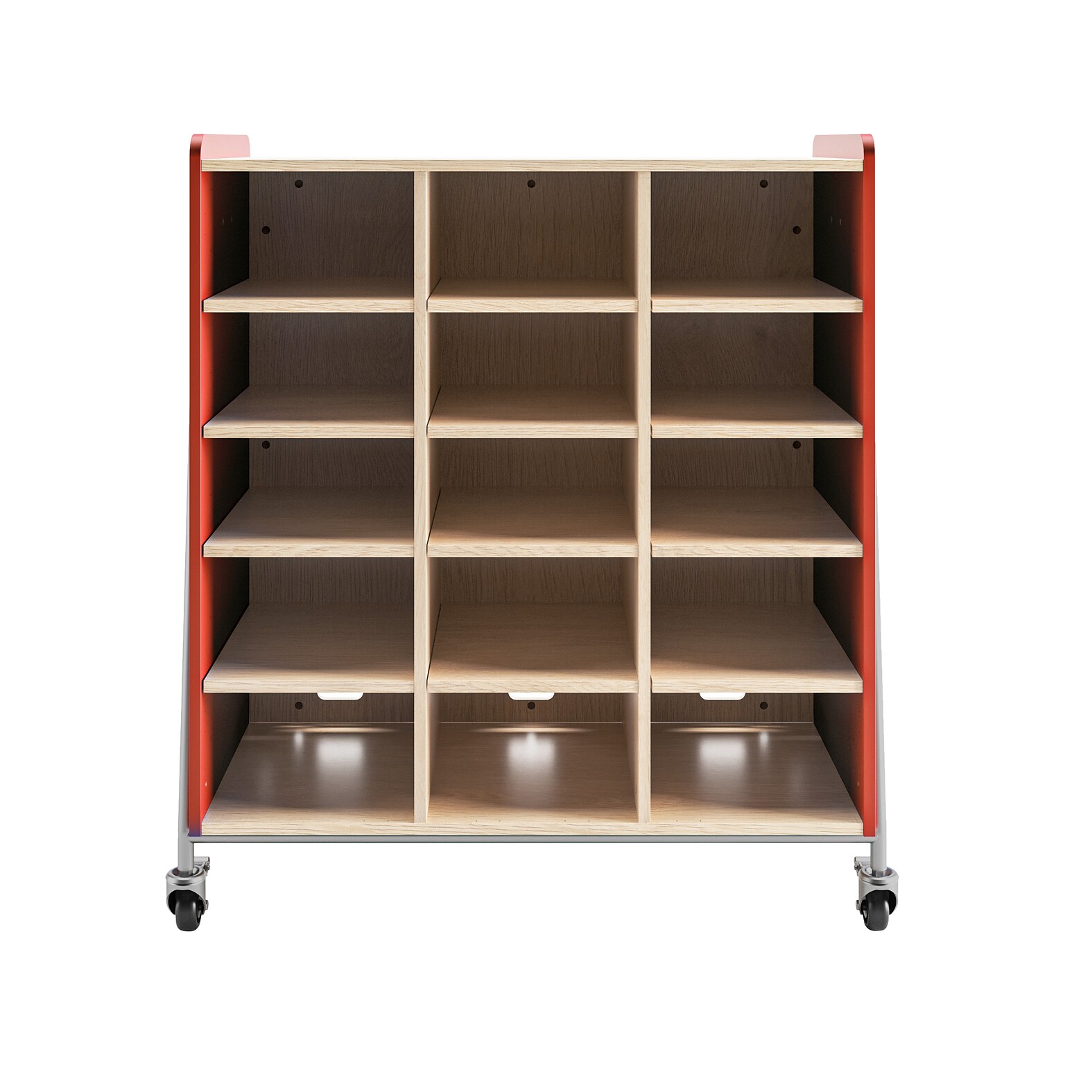 Safco Whiffle Typical 11 48 x 43 Particle Board Triple-Column Mobile Storage, Red (3931RED)