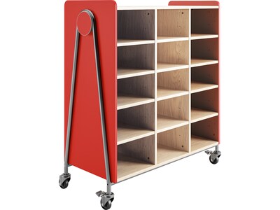 Safco Whiffle Typical 11 48" x 43" Particle Board Triple-Column Mobile Storage, Red (3931RED)