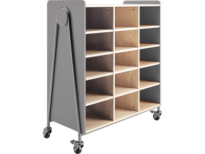 Safco Whiffle Typical 11 48" x 43" Particle Board Triple-Column Mobile Storage, Gray (3931GRY)