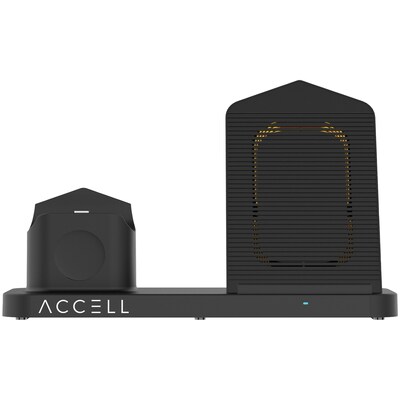 Accell 3-in-1 Fast-Wireless Wireless Charging Station for iPhone, Android, Apple Watch and AirPods,