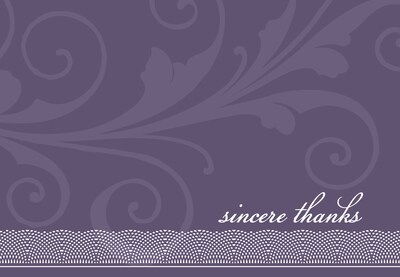 Great Papers Amethyst Flourish Matte Personal Thank You Notecards, Purple, 24/Pack (2013273)