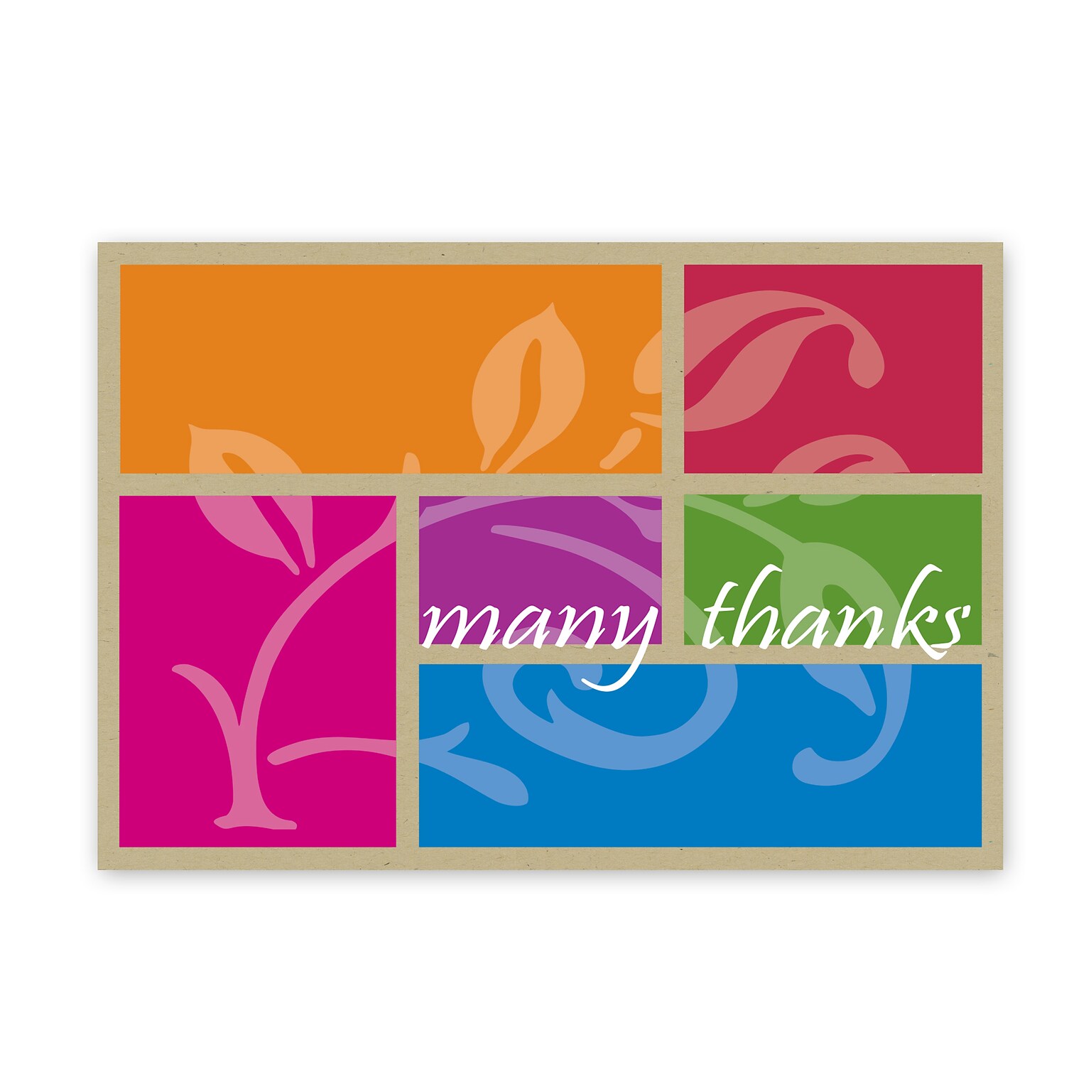 Great Papers! Matte Personal Thank You Notecards, Color Block, 24/Pack (2013275)