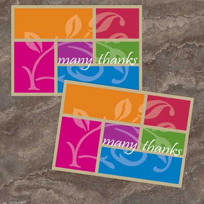 Great Papers! Matte Personal Thank You Notecards, Color Block, 24/Pack (2013275)