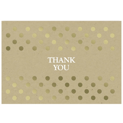Great Papers! Kraft Foil Thank You Note Card, 4.875" x 3.375", 50 count (2015070)