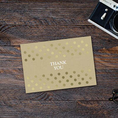 Great Papers! Kraft Foil Thank You Note Card, 4.875" x 3.375", 50 count (2015070)