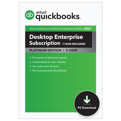 QuickBooks® Desktop Enterprise Platinum 2021 for 2 Users, Windows, Download (0608392)