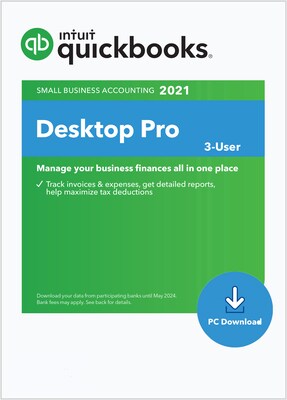 QuickBooks® Desktop Pro 2021 for 3 Users, Windows, Download (0608410)