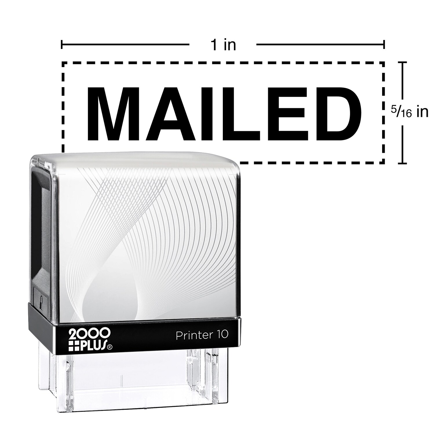 Custom 2000 Plus® Self-Inking Printer 10 Stamp, 5/16 x 1, Mailed