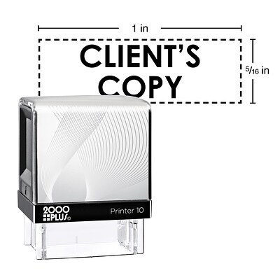 Custom 2000 Plus® Self-Inking Printer 10 Stamp, 5/16 x 1, Clients Copy