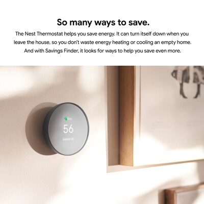 Google Nest WiFi Smart Thermostat, Snow White (5951743)