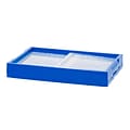 Iris 52.83 Qt. Open Lid Collapsible Storage Crate, Clear/Blue (100711)