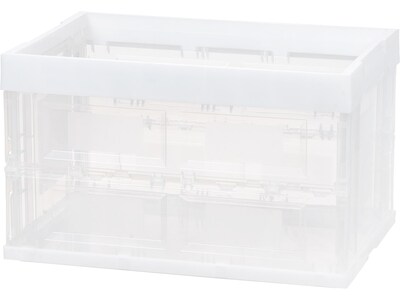 Iris 52.83 Qt. Open Lid Collapsible Storage Crate, Clear (100712)