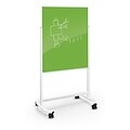 Best-Rite Visionary Move Colors Double Sided Whiteboard Easel White Frame Green Glass 47.24H x 35.43H Surface (74965-Green)