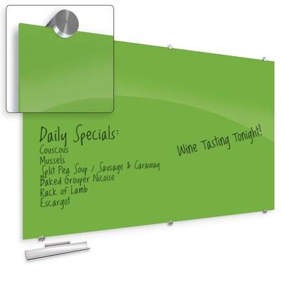 Best-Rite Visionary Colors Magnetic Glass Dry Erase Whiteboard 47.24 x 94.49 Green (83846-Green)