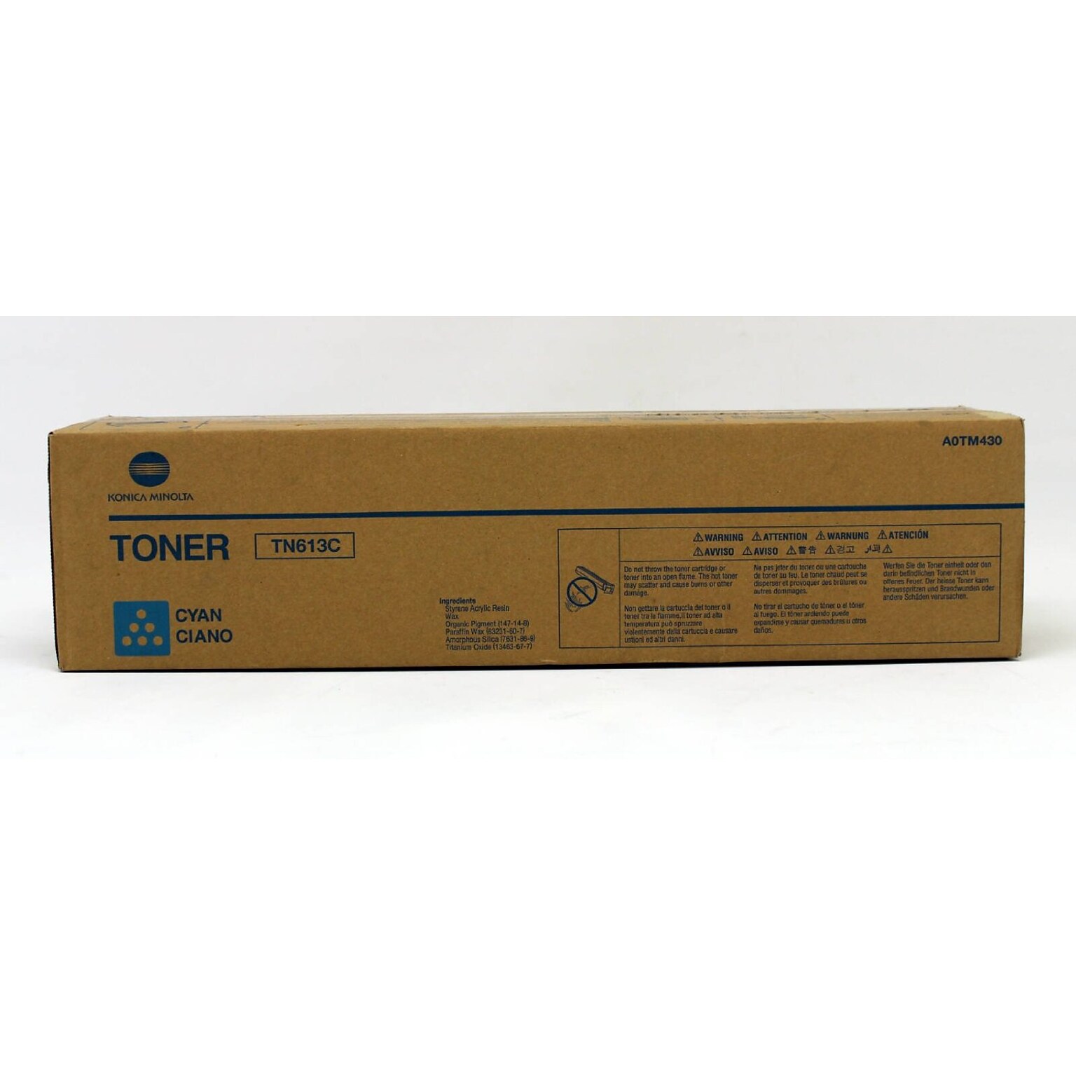 Konica Minolta TN-613 Cyan Standard Yield Toner Cartridge (A0TM430)