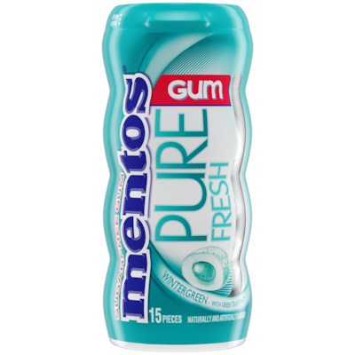 Mentos Pure Fresh Sugar Free Gum, Wintergreen, 10/Box (VAM1463621)