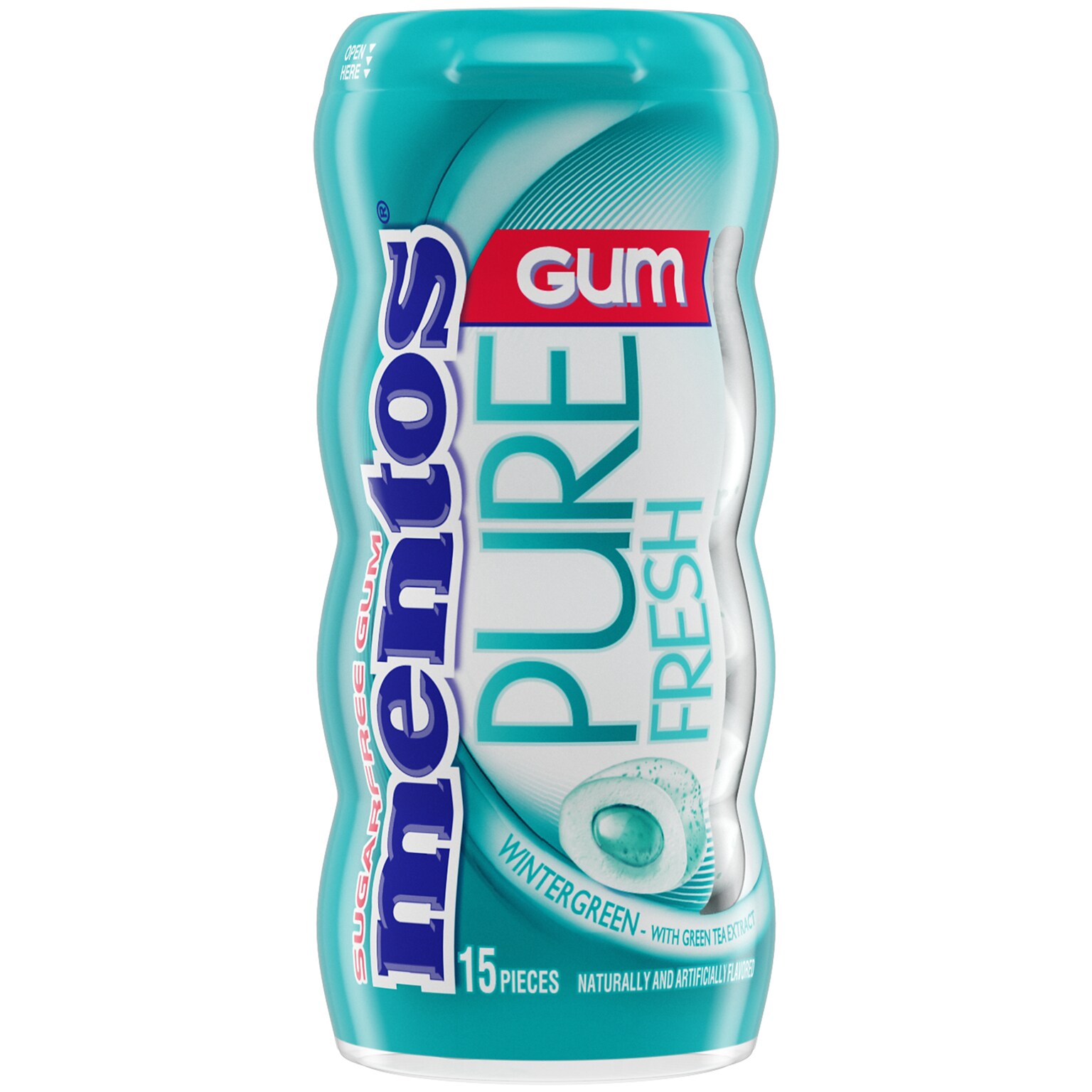 Mentos Pure Fresh Sugar Free Gum, Wintergreen, 10/Box (VAM1463621)