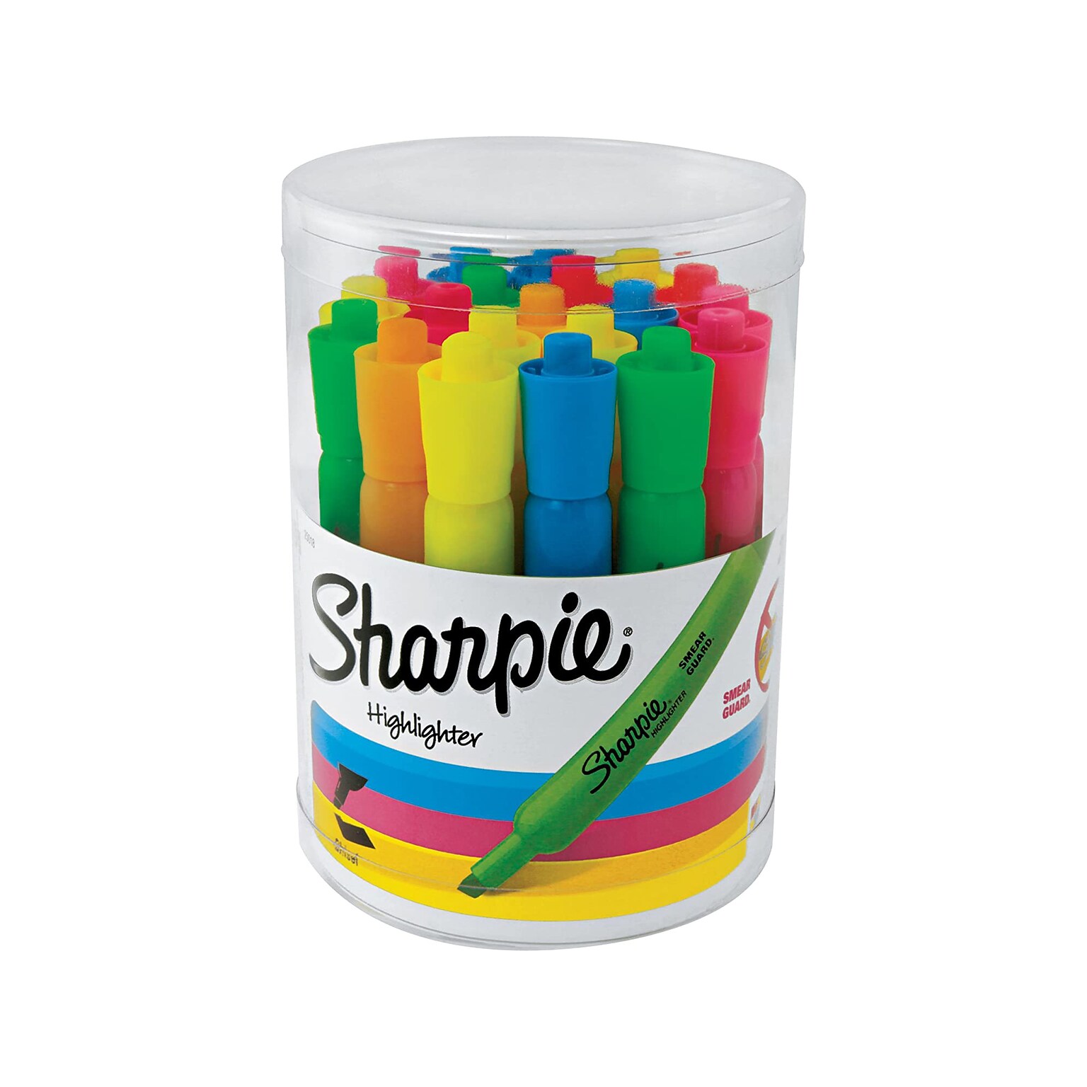 Sharpie Tank Highlighters, Chisel Tip, Assorted Colors, 20/Pack (25018)