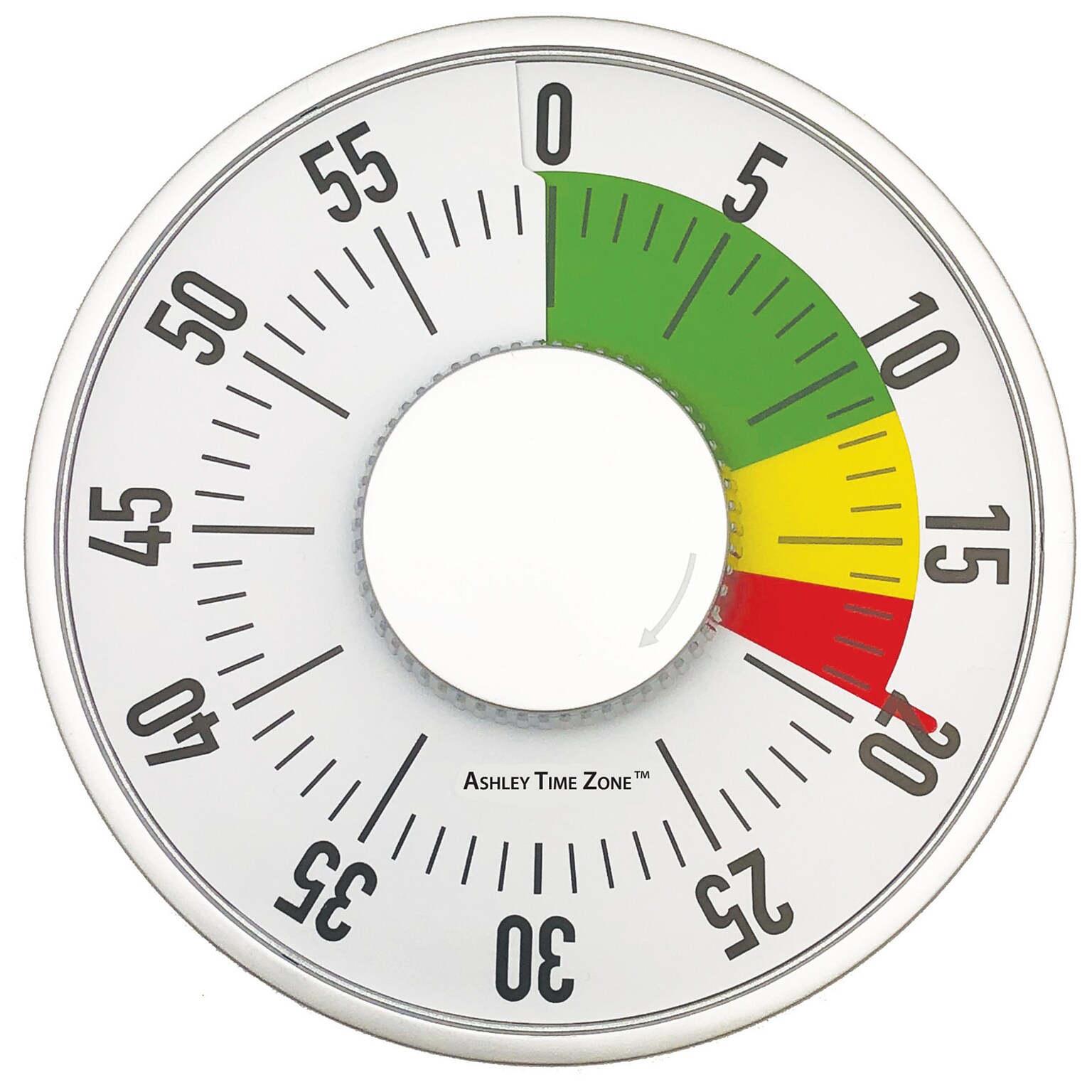 Ashley Productions Time Zone Tri-Zone 60 Minute, 6 Visual Timer, Green/Yellow/Red Color Countdown (ASH50104)