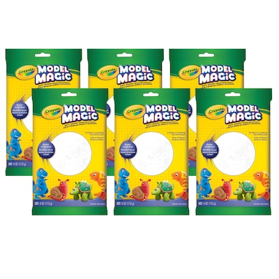 Crayola Model Magic Modeling Compound, White, 4 oz. Per Pack, 6 Packs, Grade PK+ (BIN4401-6)