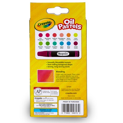 Crayola Oil Pastels, Neon Colors, 12 Per Pack, 6 Packs (BIN524613-6)