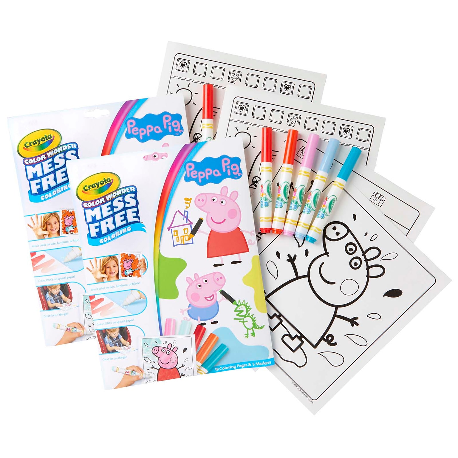 Crayola® Peppa Pig Color Wonder Mess Free Coloring Pad & Markers, 2 Sets (BIN757000-2)