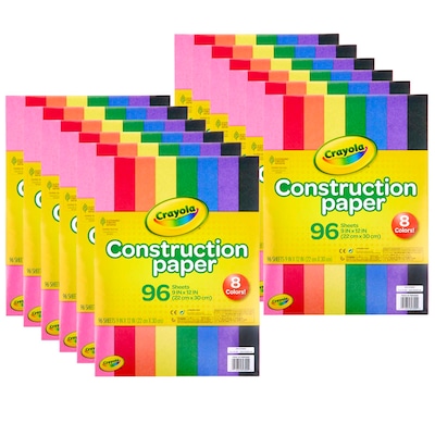 Crayola® 9 x 12 Construction Paper, Assorted Colors, 96 Sheets Per Pack, 12 Packs (BIN993000-12)