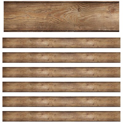 Schoolgirl Style 36 x 3 Straight Border, Woodland Whimsy Wood Grain, 36 Feet/Pack, 6 Packs (CD-108