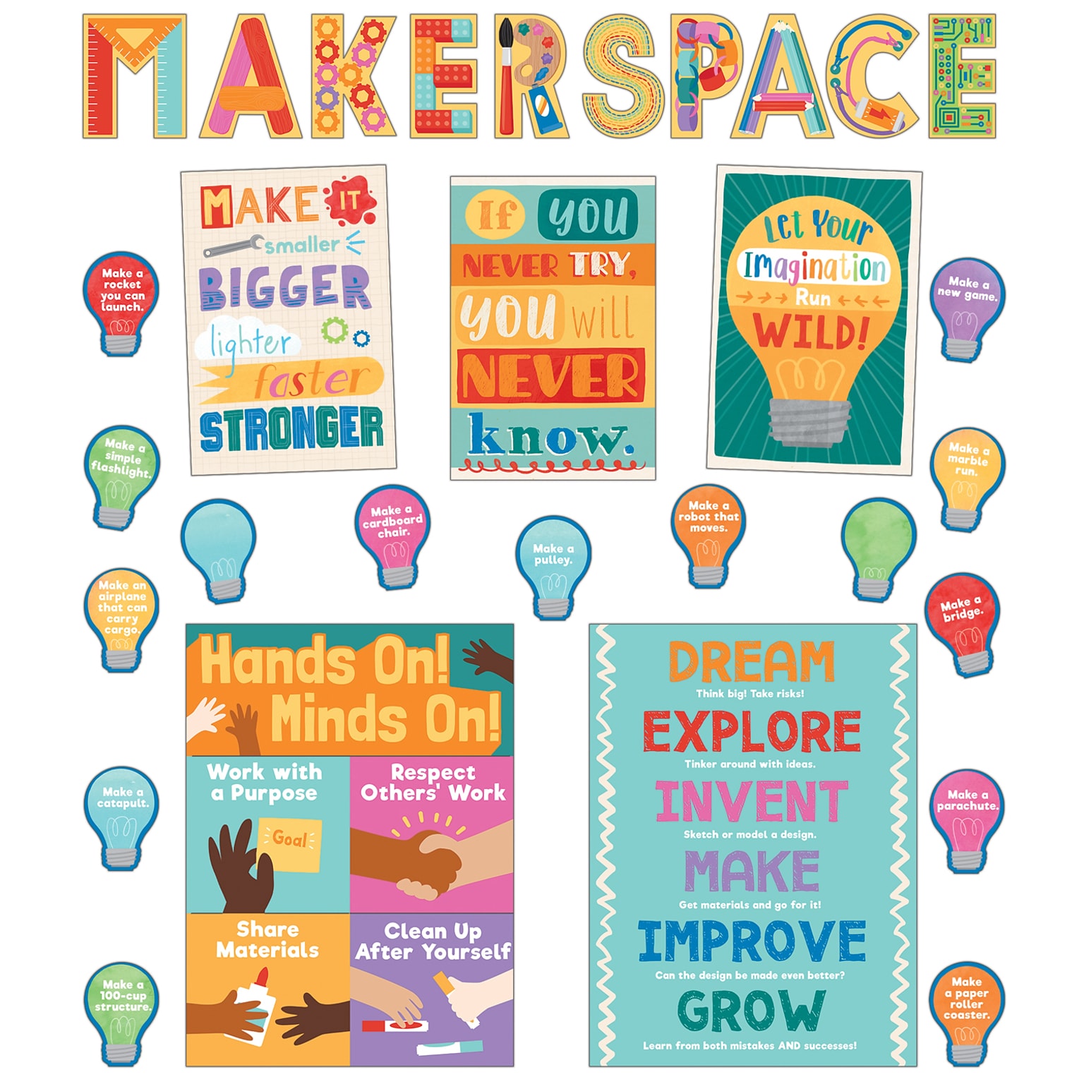Carson Dellosa Education Bulletin Board Set Makerspace, 33 Pieces (CD-110468)