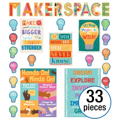 Carson Dellosa Education Bulletin Board Set Makerspace, 33 Pieces (CD-110468)