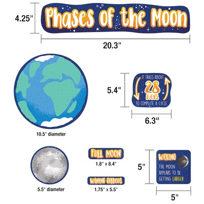 Carson Dellosa Education Mini Bulletin Board Set Phases of the Moon, 24 Pieces (CD-110477)