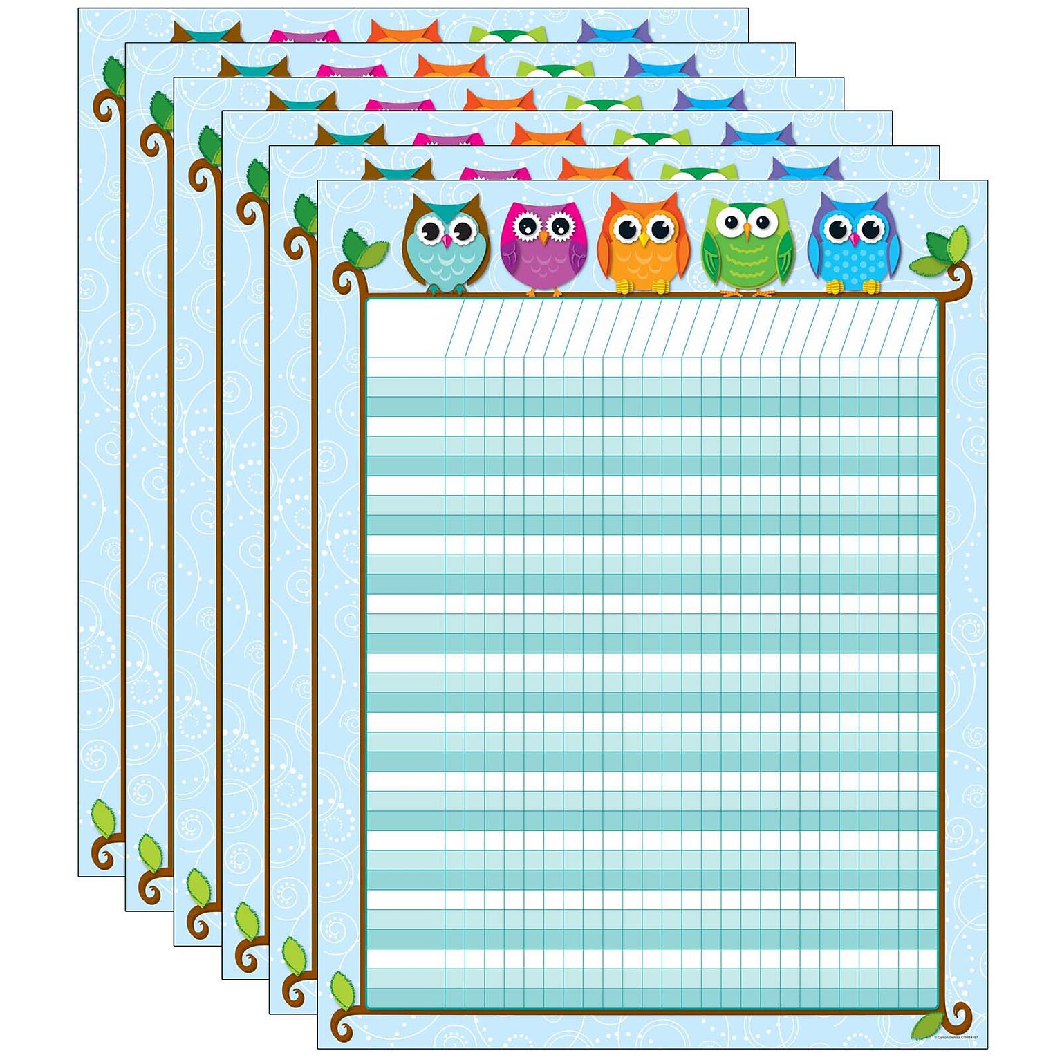 Carson Dellosa Education 17 x 22 Colorful Owls Incentive, 6/Pack (CD-114197-6)