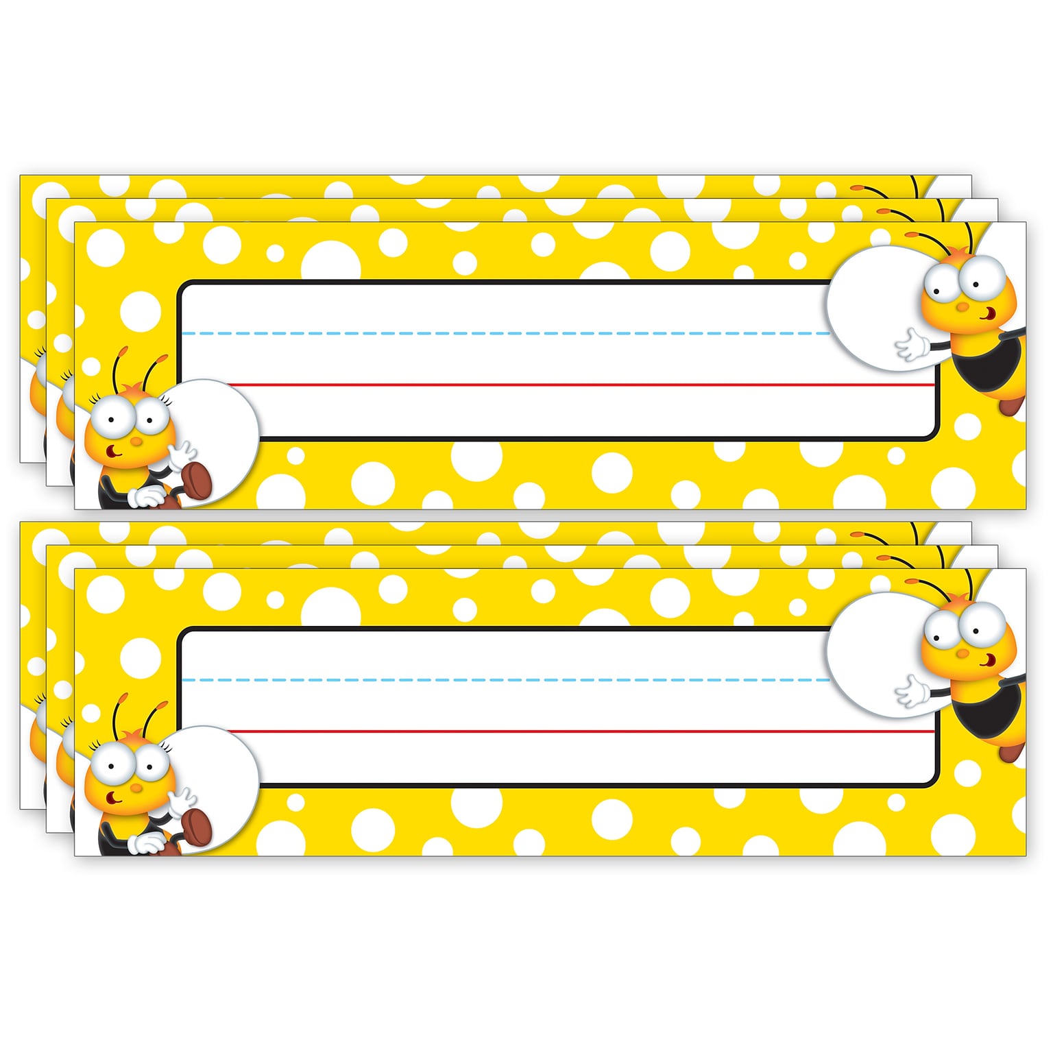 Carson Dellosa Education Buzz-Worthy Bees Nameplates, 9.5 x 2.88, 36 Per Pack, 6 Packs (CD-122033-6)