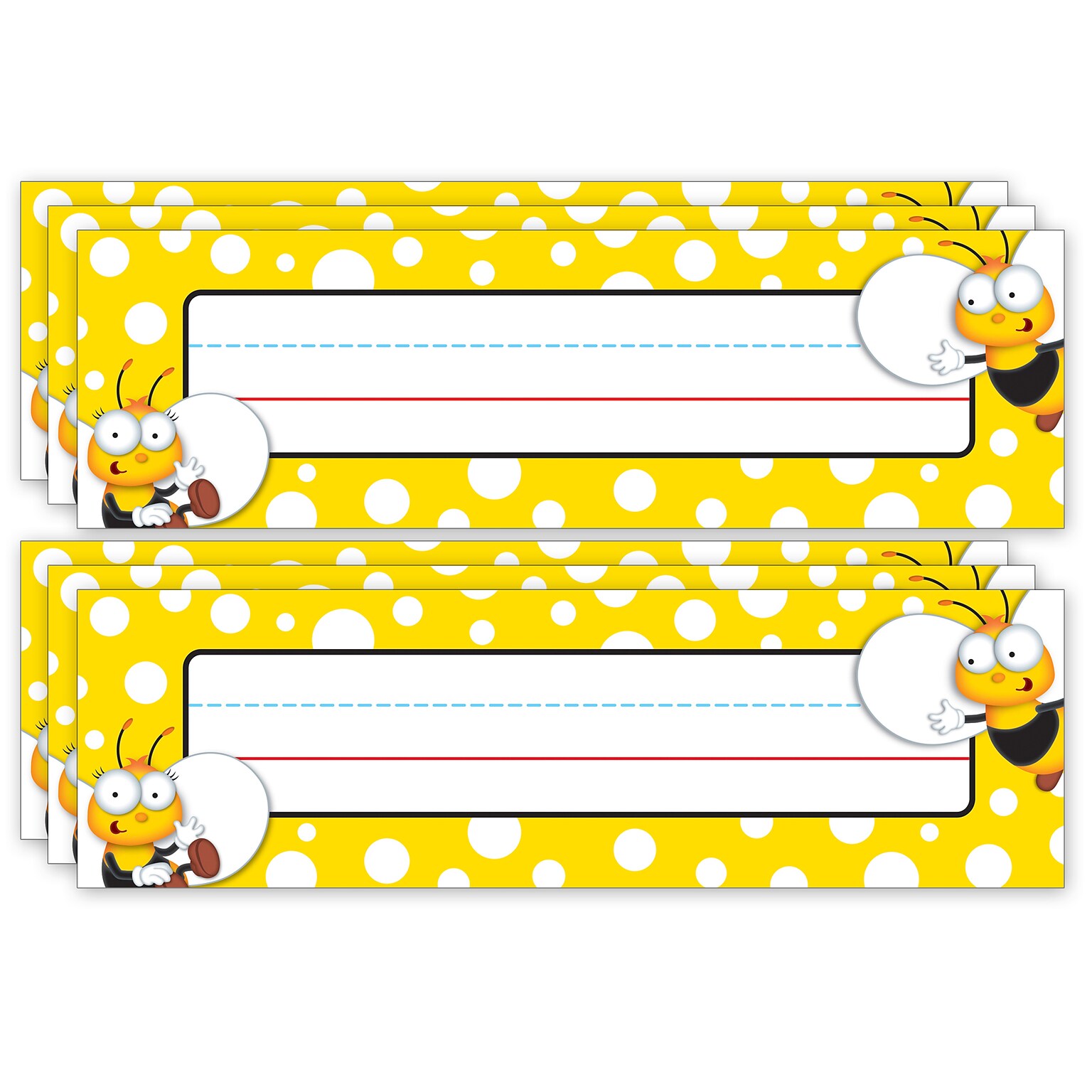 Carson Dellosa Education Buzz-Worthy Bees Nameplates, 9.5 x 2.88, 36 Per Pack, 6 Packs (CD-122033-6)