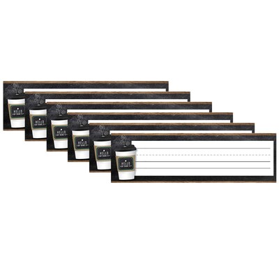 Schoolgirl Style Industrial Cafe Nameplates, 9.5" x 2.88", 36 Per Pack, 6 Packs (CD-122140-6)