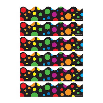 Carson Dellosa Education Big Rainbow Dots Scalloped Border, 39 Feet/Pack, 6 Packs (CD-1255-6)