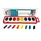 Charles Leonard Semi-Moist Watercolor Paint Set, Oval Pan with Brush, 8 Assorted Colors, 12 Sets (CHL40508-12)